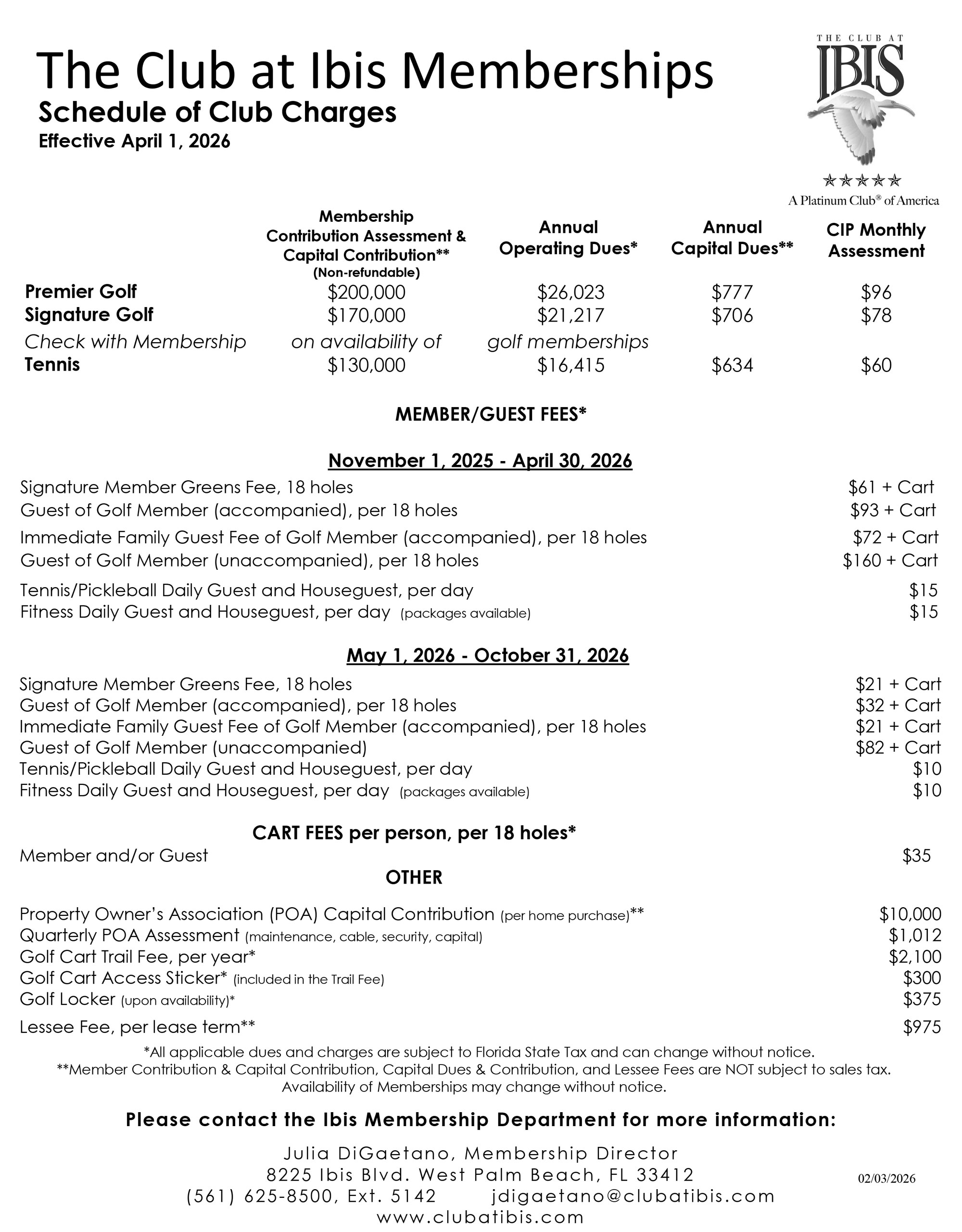 The Club at Ibis Memberships